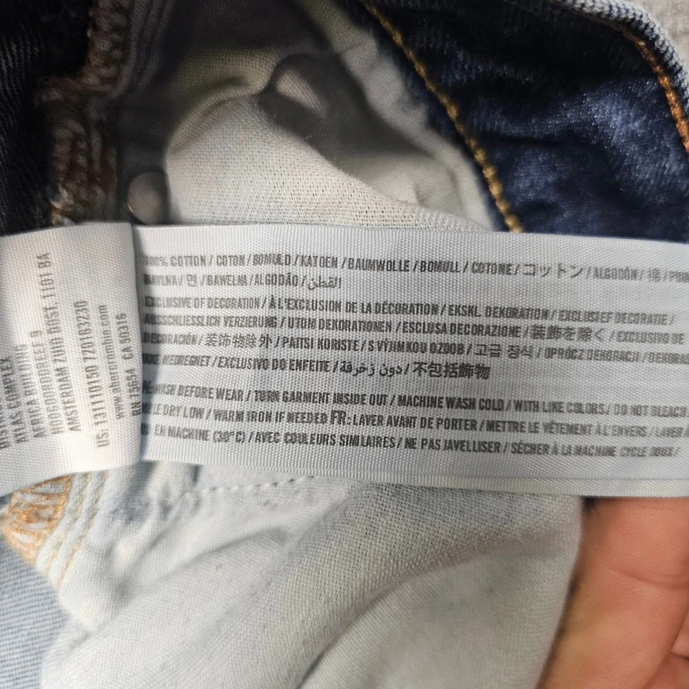 Abercrombie & Fitch Mens Straight Leg Blue Jeans 30x30 1F5343 Cotton Denim